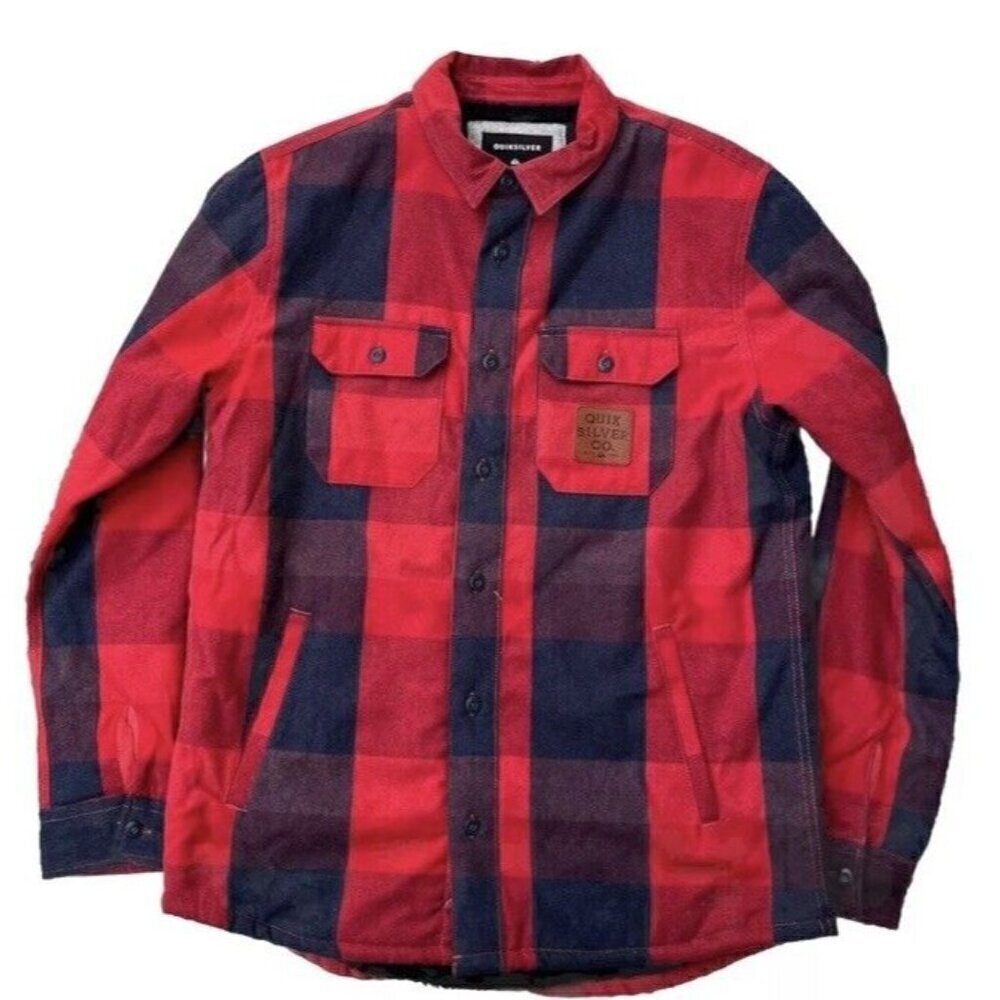 QuikSilver Men's Miho Stones GARNET SHERPA Long Sleeve Over Shirt Size M - Picture 7 of 16